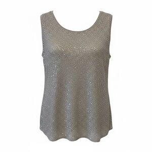 LOFT Woven Silver Sequin Women's Top
